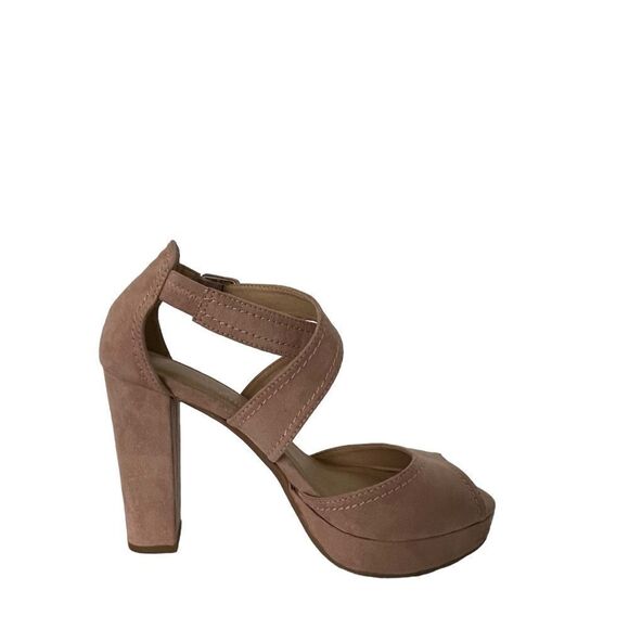 Chinese Laundry Tan Riddle Open Toe Platform Heels size 8 - Picture 2 of 12